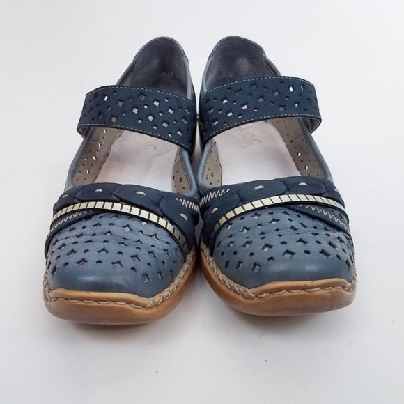RIEKER Key West Mary-Jane Shoes Blue Size 41 - Picture 4 of 8